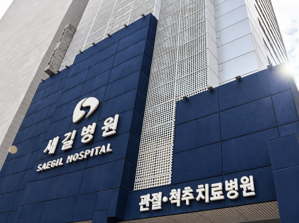 새길병원 건물 외관 — 관절·척추 치료 병원 간판
